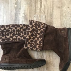 Coach Leather and Wool Winter Boots✨